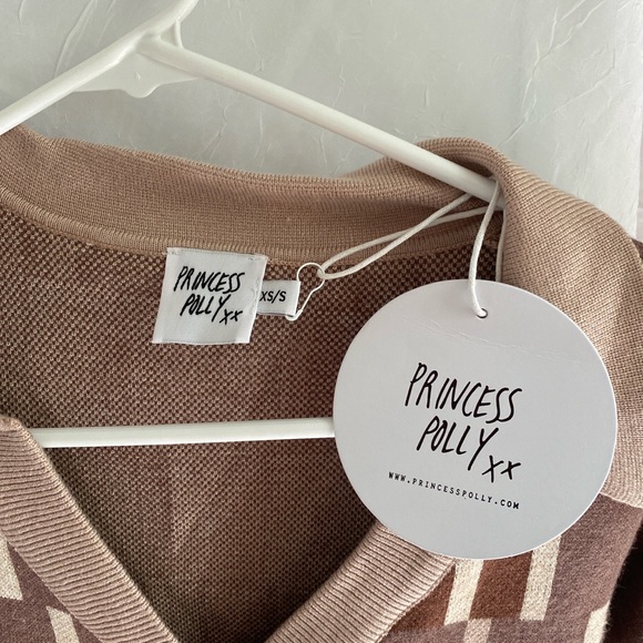 Princess Polly retro pattern knit button down dress - Picture 2 of 5